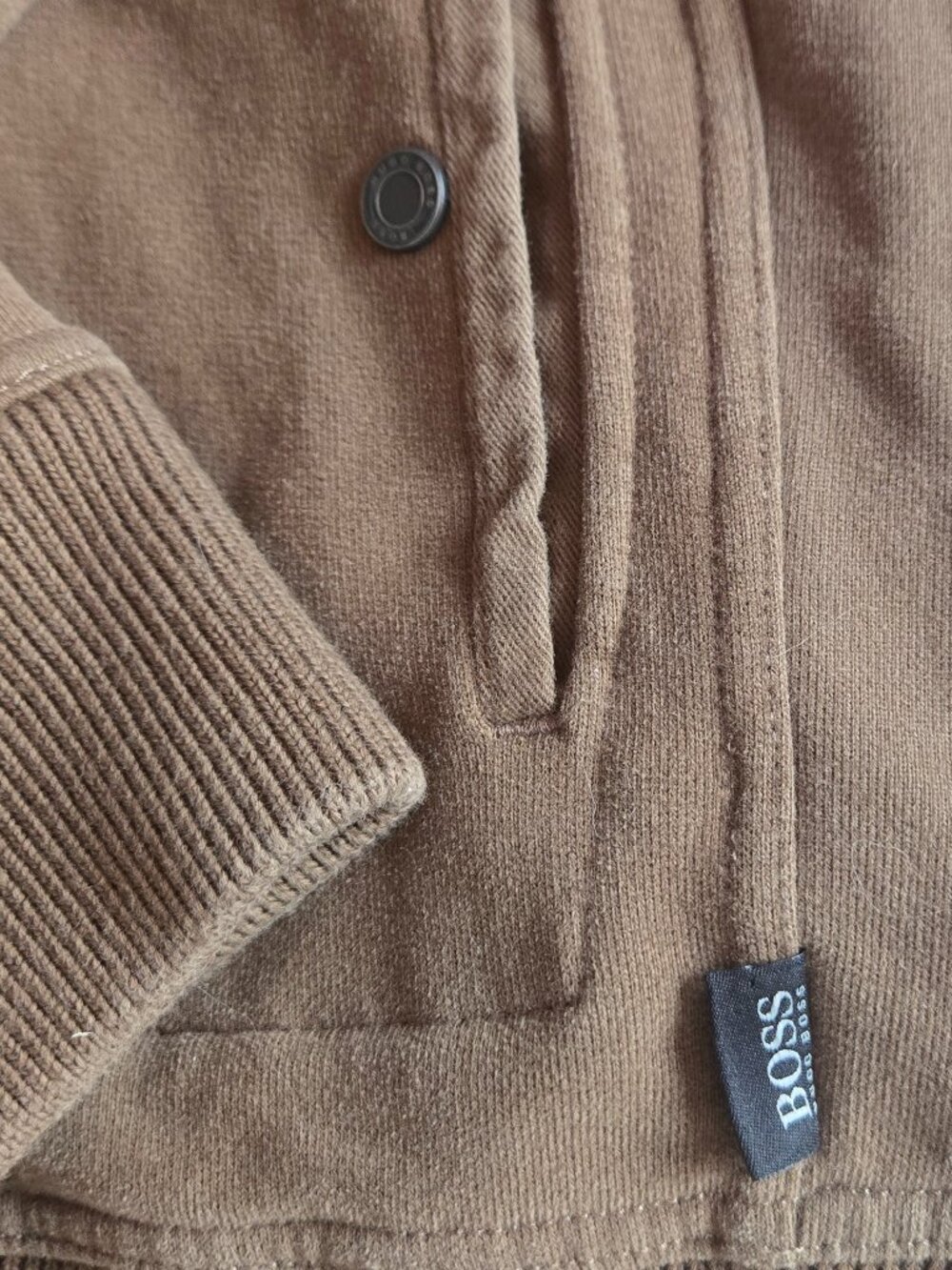 BOSS Hugo Boss Cotton Full Zip Brown Sweater/Sweatshirt XL - Picture 5 of 13
